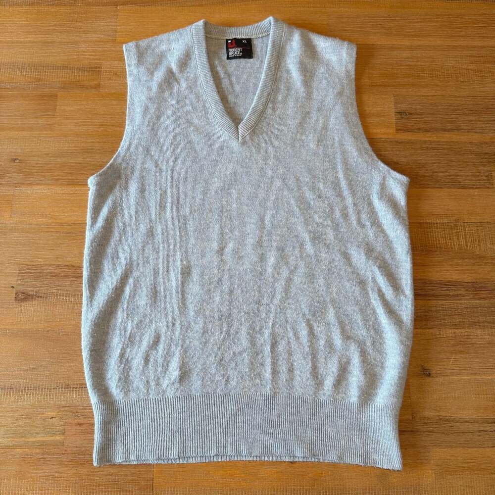 Robert Bruce Vintage Sweater Vest Size XL Light Blue V-Neck